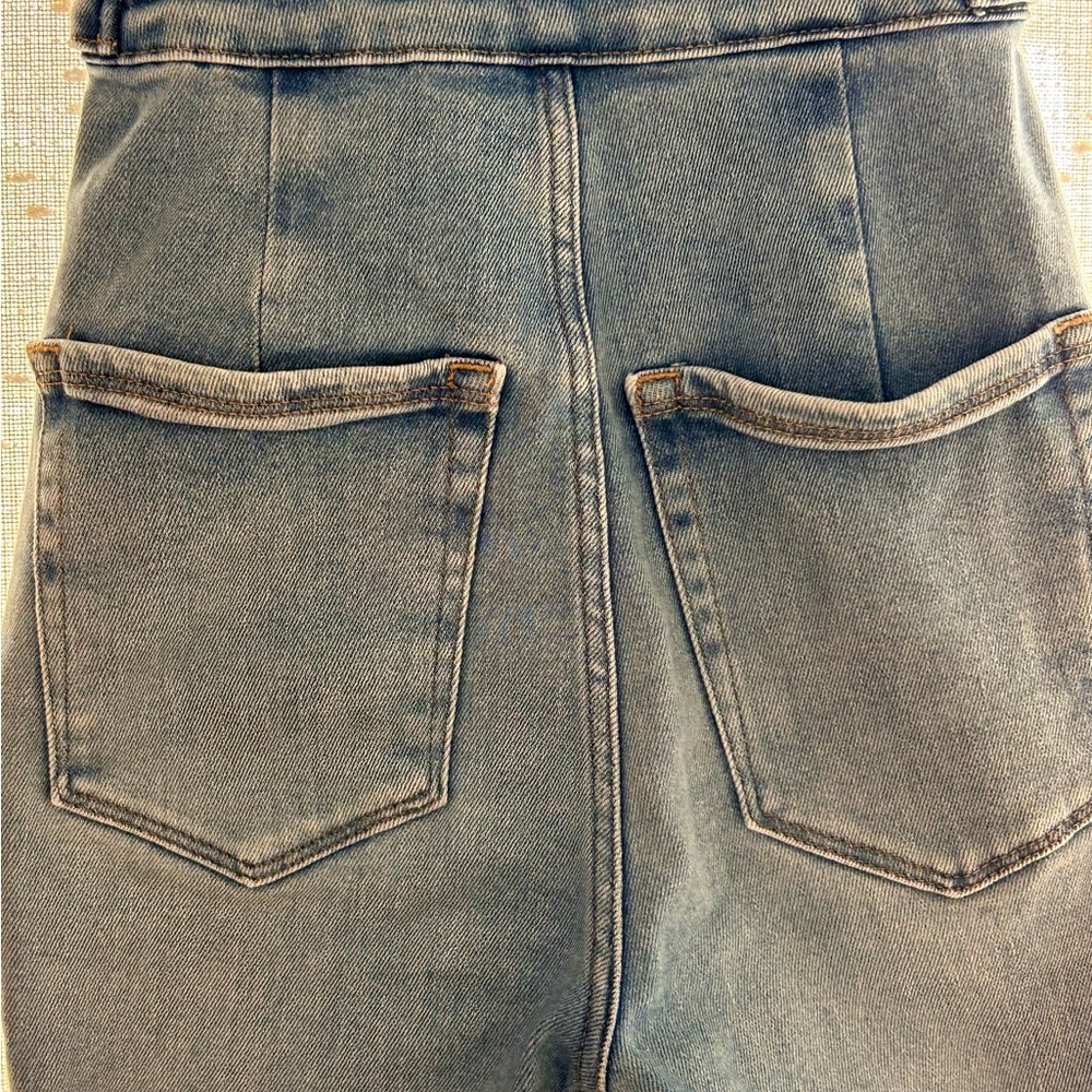Good American Light Blue Denim Straight Leg Pants Jumpsuit - Picture 4 of 9